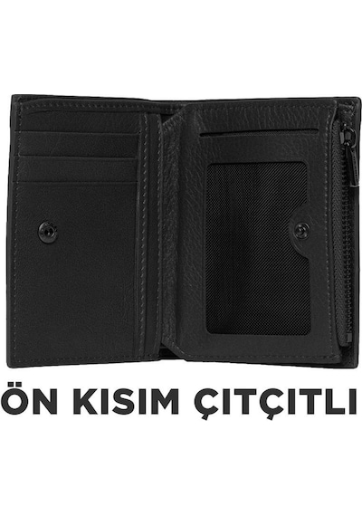 Grande Gerçek Deri Unisex Cüzdan Hakiki Deri Küçük Boy Siyah