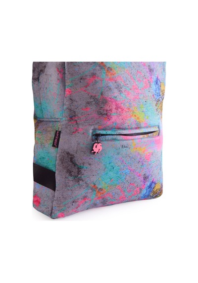 Unisex Çocuk Su Geçirmez Pollock Desenli Çıkarılabilir Kapüşonlu Sırt Çantası Pembe