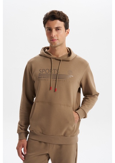 AR-MA Arma Erkek Slim Fit Örme Interlok Kapüşonlu Kanguru Cepli Sweatshirt Yazı Baskılı %80 Pamuk %14 Polyester %6 Elastane K30254685102 Gri - Bej AR-MA Arma Erkek Slim Fit Örme Interlok Kapüşonlu Kanguru Cepli Sweatshirt Yazı Baskılı %80 Pamuk %14 Polyester %6 Elastane K30254685102 Gri - Bej