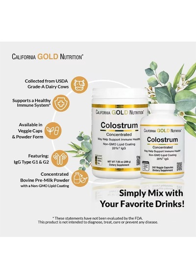California Gold Nutrition Colostrum 240 Veggie Capsul.abd Men...