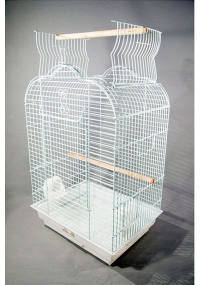 Pet - 634 - Papağan Kafesi Açılır Çatılı - Glblseme - Beyaz 47x36x70