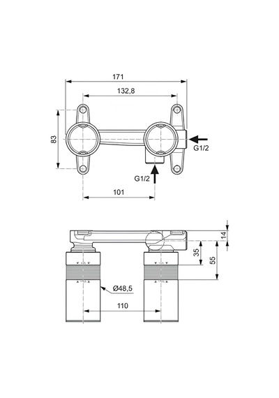 Ankastre Lavabo Bataryası Iç Set-kıt1 A1313nu Mavi