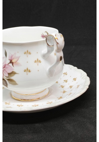 Marie Louise Bone China Kahve,çay Fincanı Ve Tabağı 120 Ml Krem