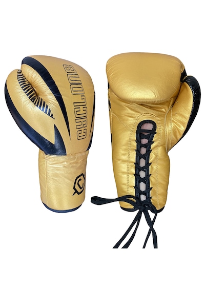 Cyclone Legion Hakiki Deri Bağcıklı Boks Ve Kick Boks Eldiveni Altın