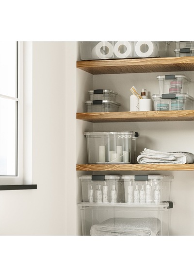 Dünya Dp-33116-102 Çok Amaçlı Saklama Kutusu Ve Organizer - 34 Lt Şeffaf Kilitli Kapak- 8'li Paket