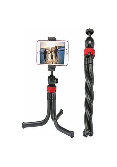 Ayrex Teknosepetim Esnek Flexible Tripod Kamera Profesyonel Telefon Tutucu 360 Derece Tripot, Siyah Diğer