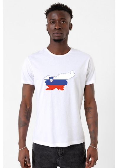 Euro 24 Slovenia Beyaz Erkek Bisikletyaka Tshirt Çok Renkli