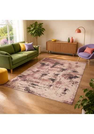 Kartela Halı Nivo Halı Kaymaz Taban Makinede Yıkanabilir Halı Gül Kurusu - 80 X 120 Cm