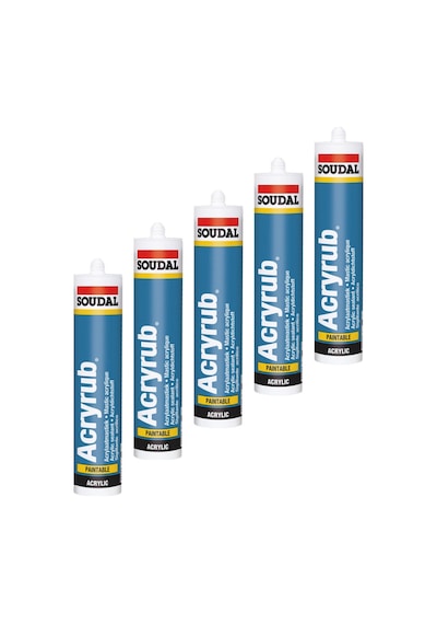 5 Adet Soudal Kahverengi Mastik Silikonize 500 Gr