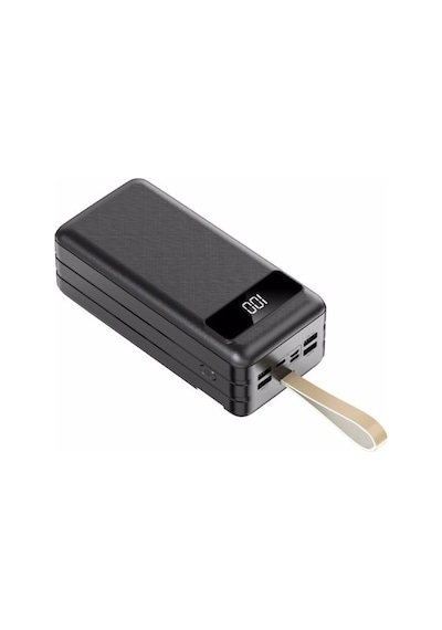 20000mah 4 Usb Çıkışlı Powerbank Type C Lightning Ve Mikro Usb Girişli El Fenerli Siyah