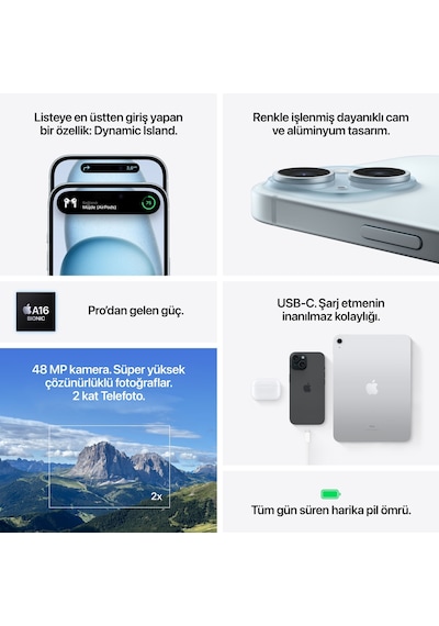 Apple iPhone 15 Plus 512 GB (Apple Türkiye Garantili)