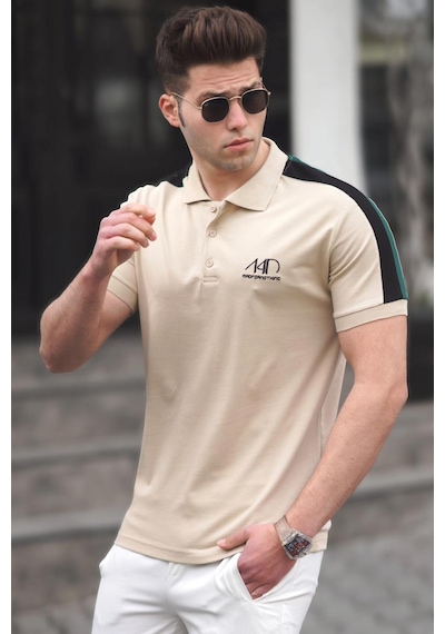 Madmext Madmext Bej Polo Yaka Erkek Tişört 5215-bej Bej