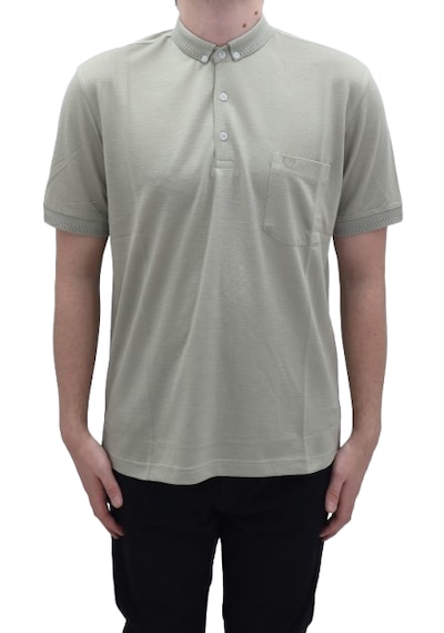 Santa Dmctekstil Erkek 102 Düz Klasik Kesim Rahat Kalıp Tek Cepli Polo Yaka T-shirt Yeşil