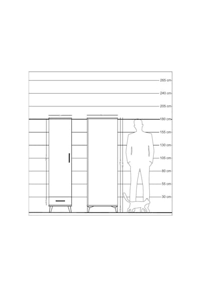 Kronos Dolap 2 Raflı Tek Çekmeceli Tek Askılı 44x59x182 Aytaş... Aytaşı