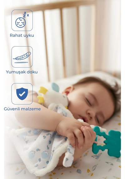 Babyjem 926 Birdy Diş Kaşıyıcılı + Silikon Emzik Uyku Arkadaşım Mavi