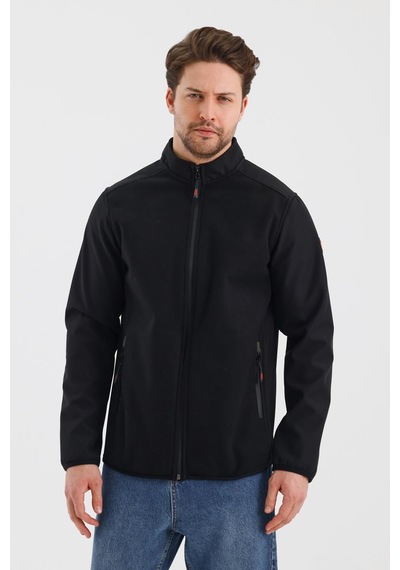 Alexandergardi Alexandergardı Dik Yaka Fermuarlı Astarsız İçi Polar Su İtici Softshell Kumaş Mont E24-mnt-02 001