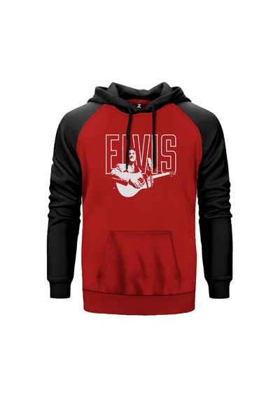 Elvis Presley Guitar Gri Renk Reglan Kol Sweatshirt