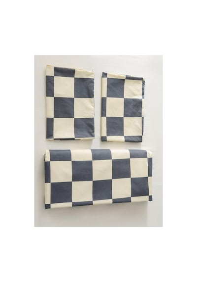 Ranforce Kumaşından Dama Desenli Çift Kişilik Nevresim Seti 200x220 Çok Renkli
