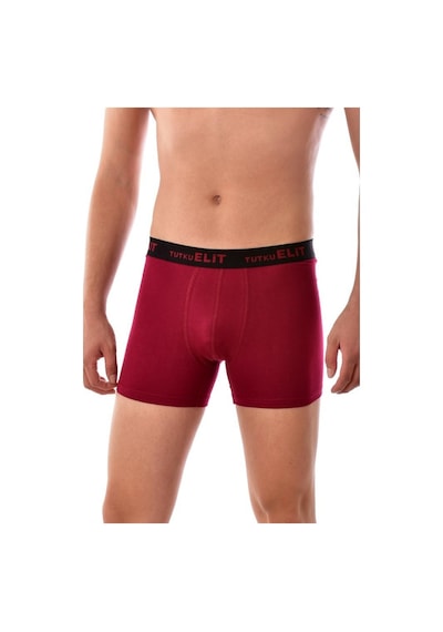 3'lü Tutku Elit Modal Elastan Spor Boxer Bordo