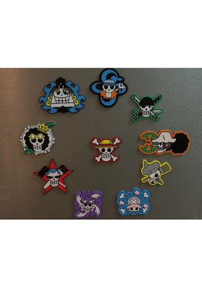 One Piece Anime Luffy Hasır Şapka Korsanları Sembolü Seti Buzdolabı Magneti