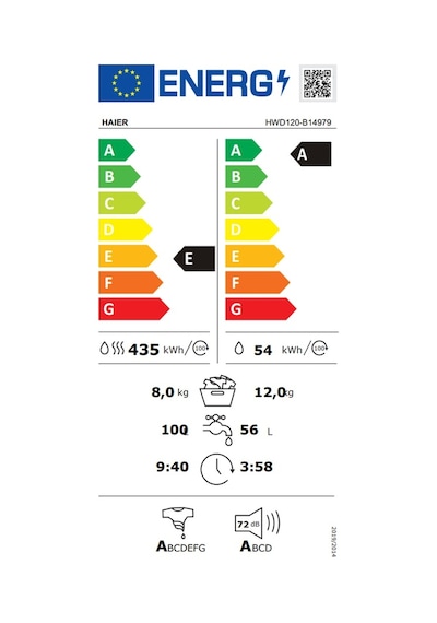 Haier HWD120-B14979-S 12 KG + 8 KG 1400 Devir Kurutmalı Çamaşır Makinesi