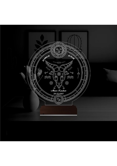 Luvivia Astroloji Oğlak Burcu Kişiye Özel 3d Lamba - Masa Gece Lambası
