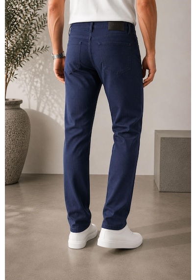 Classics Men Captiva Regular Fit Likralı Erkek Desen Jean Pantolon 7733 Mavi