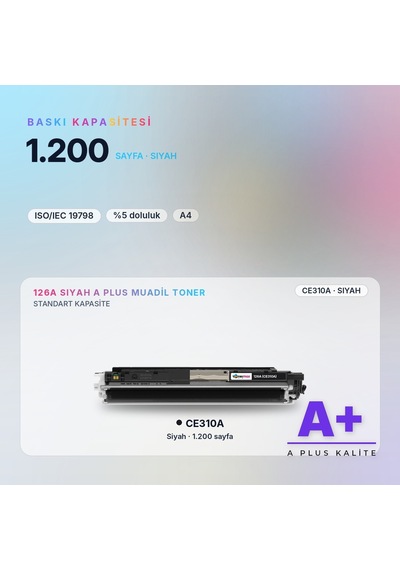 Hp 126a Ce310a Siyah Uyumlu Toner A Plus / Laserjet Pro Cp1025 / M175 / M275