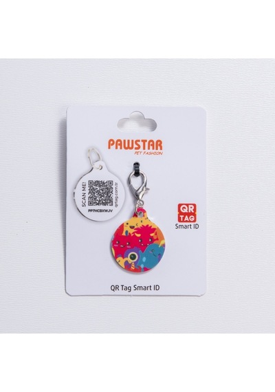Monsters Desenli Qr Tag Evcil Hayvan Künyesi İsimlik Pet Tag Köpek Künyesi Kedi Künyesi Qr Kodlu Künye Çok Renkli