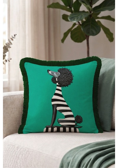 Egzotik Köpek Figürlü Zebra Saçaklı Yastık Kılıfı-sanatsal Hayvan Siyah Gri Püsküllü Kırlent Kılıfı Kadim Vadi Saten Egzotik Köpek Figürlü Zebra Saçaklı Yastık Kılıfı-sanatsal Hayvan Siyah Gri Püsküllü Kırlent Kılıfı Kadim Vadi Saten