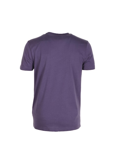 Erkek Mor Bisiklet Yaka Slim Fit Baskılı %100 Pamuk T-shirt 1943-Mor