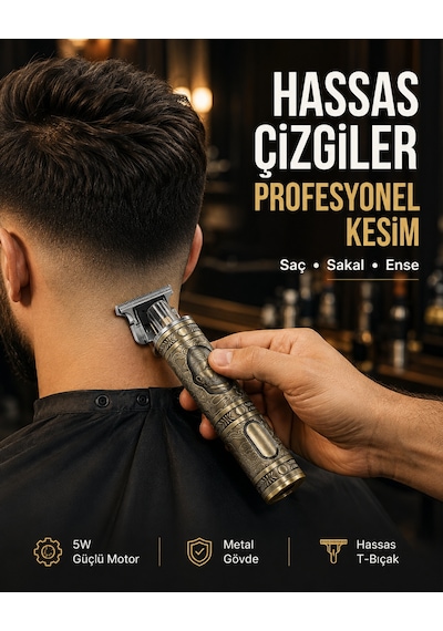 Kompakt Tasarımlı, Güçlü Motorlu Saç Sakal Kesme Makinesi Ve 4 Kılavuz Tarak - Lisinya