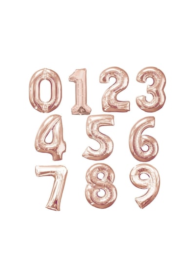 100 Cm Folyo Rose Gold Rakam 5 Folyo Balon Pembe