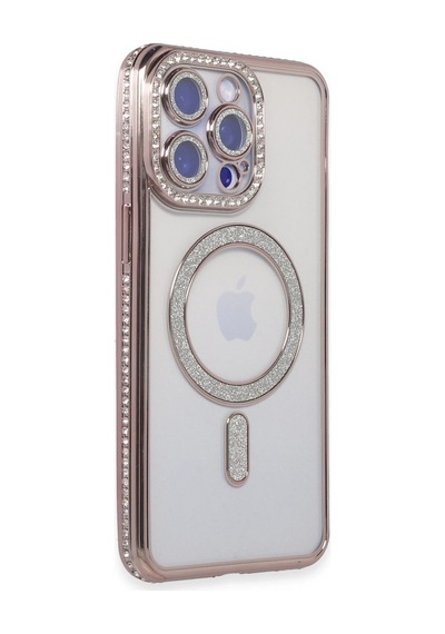 Newface - 721 - İphone 14 Pro Max Kılıf Joke Simli Magneticsafe Kılıf - Edntrend - - Pembe
