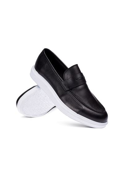 Deery Hakiki Deri Comfort Siyah Erkek Loafer Ayakkabı Siyah