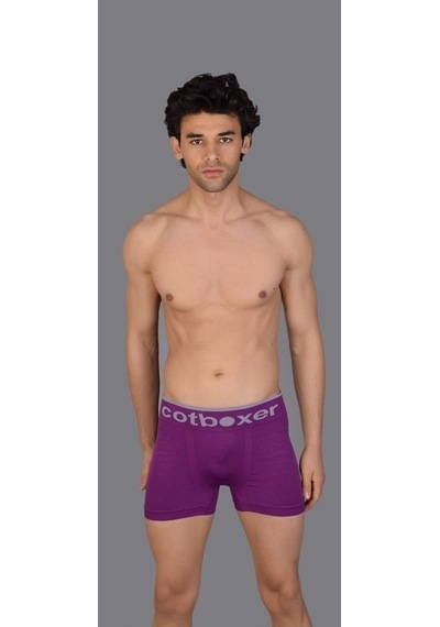 Avva Dikişsiz Microfiber Likralı Erkek Boxer Mor