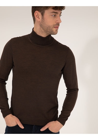 Pierre Cardin Erkek Kahverengi Triko Kazak 50257302-vr029 Kahverengi