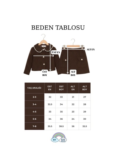 My Kids Wear Kız Çocuk Bayramlık İnci Detaylı Tüvit Takım 12543 Kahverengi My Kids Wear Kız Çocuk Bayramlık İnci Detaylı Tüvit Takım 12543 Kahverengi