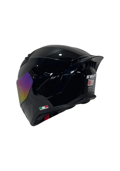 Kask Sway Sw 869 Parlak Black Siyah Camlı Parlak Siyah
