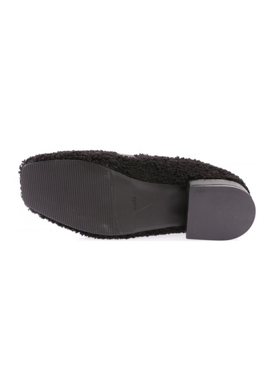Dgn 5270-424 Metal Tokali Peluş Kadin Oxford Ayakkabi Siyah Peluş
