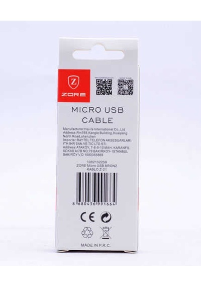 Zore Z-21 Micro USB Kablo Bronz