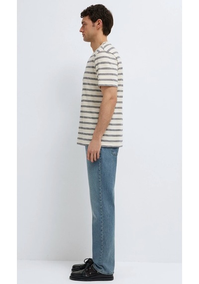 Mavi M0613336-70057 Çizgili Tişört Erkek T-shirt Bej