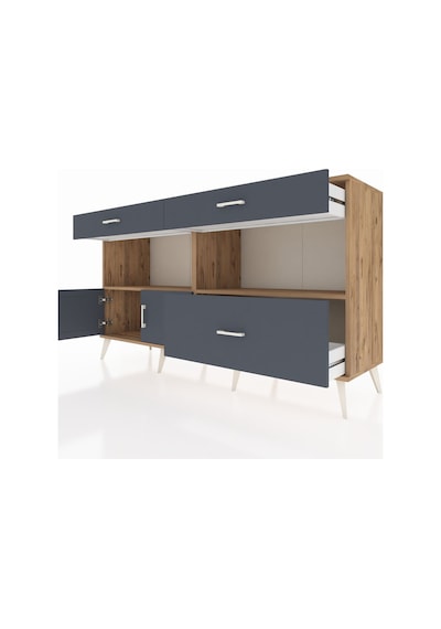 Hyperion Konsol 2 Raflı 3 Çekmeceli 2 Kapaklı 176x44x99 Çam-antra Çam-antrasit