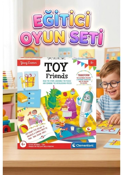 Clementon İ Toy Friends 4'ü 1 Arada Karakter Değiştiren Akıllı Kalemli Eğitici Yapboz Ve Aktivite Seti