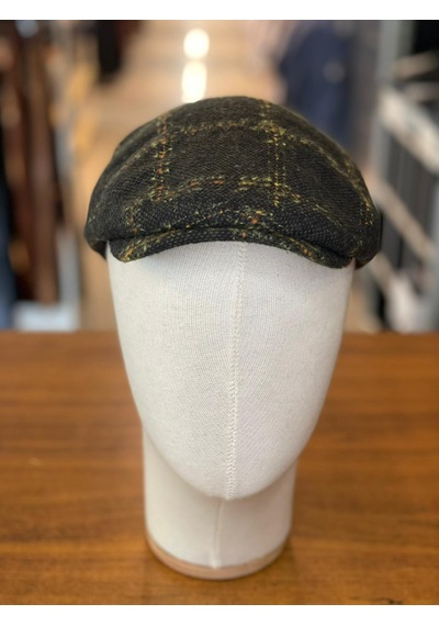 Hamze İngiliz London Model Kareli Kaşe Kumaş Kasket Şapka Haki