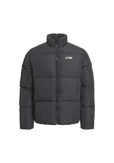 Jack & Jones Erkek Jjmax Puffer Mont Siyah, Dik Yaka, Su Geçirmez, Regular Fit, Kışlık Şişme Mont Gri