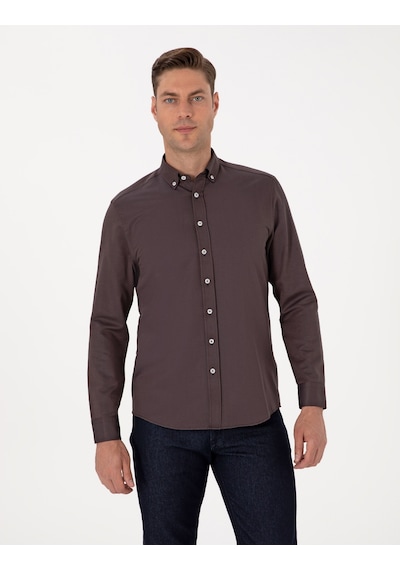 Pierre Cardin Erkek Koyu Kahverengi Gömlek Desenli 50311487-vr084 Koyu Kahverengi