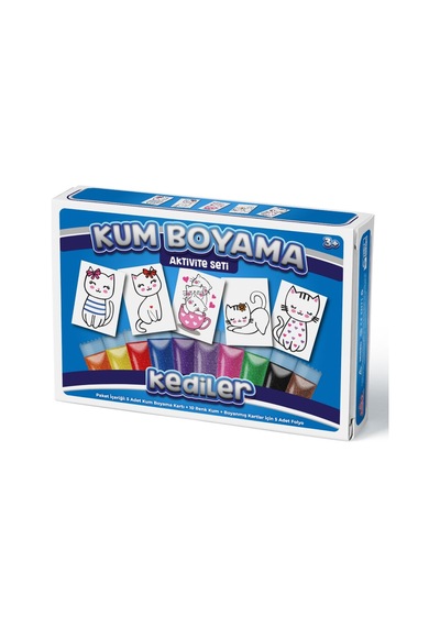 Sevimli Kediler Kum Boyama Aktivite Seti 5'Li Paket