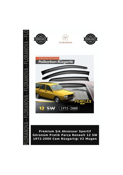 Premium Şık Aksesuar Sportif Görünüm Pratik Parça Renault 12 Sw 1972-2000 Cam Rüzgarlığı V2 Mugen