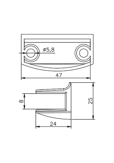 Yarım Ay Cam Raf Tutucu 8 Mm - 2 Adet Gri